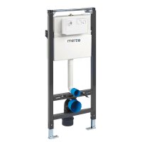 Mereo WC set - Smart flush rimless WC oblé, modul pro sádrokarton, bílé hranaté tlačítko