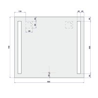 Mereo Zrcadlo 80x70 cm s LED osvětlením