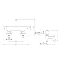 Mereo Termostatická nástěnná vanová baterie bez příslušenství