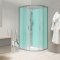 Mereo Sprchový box, čtvrtkruh, 90 cm, satin ALU, sklo Point, zadní stěny zelené, SMC vanička, bez stříšky