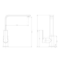 Mereo Dřezová stojánková baterie, Dita, s ramínkem nad pákou, výška 271 mm, chrom