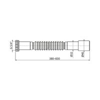 Alcaplast hadice odpadní tvarovatelná flexi 5/4" x ø 40(32) mm, s kovovou maticí