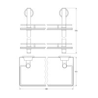 Vizovice polička dvoupatrová 50 cm, VIZ 064