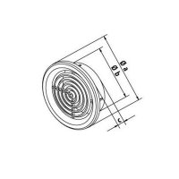 Mřížka větrací kruhová, DN 50, sada 4 ks