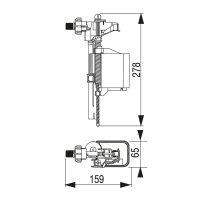 Liv napouštěcí ventil, boční 3/8"