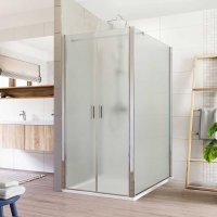 Mereo Sprchový kout, Lima, obdélník, dvoukřídlý, lítací, 80x90 cm, chrom ALU, sklo Point