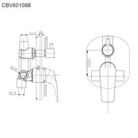 Mereo Sprchová podomítková baterie s přepínačem, Eve, Mbox, oválný kryt, chrom