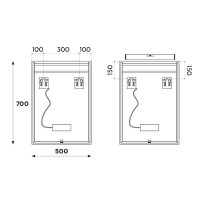 Mereo Zrcadlo 50x70 cm, LED osvětlení