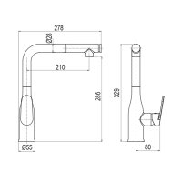 Mereo Dřezová stojánková baterie, Viana, s výsuvnou 2-polohovou sprchou, chrom