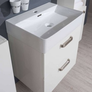 Mereo Leny, koupelnová skříňka s keramickým umyvadlem 60 cm, bíla