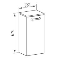 Mereo Leny, koupelnová skříňka nízká 68 cm, závěsná, bílá, levá, nové madlo
