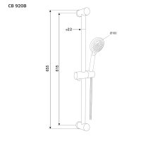 Mereo Sprchová souprava, pětipolohová sprcha, dvouzámková nerez hadice, stavitelný držák