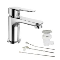 Mereo Umyvadlová stojánková baterie, Zuna, s výpusti, chrom