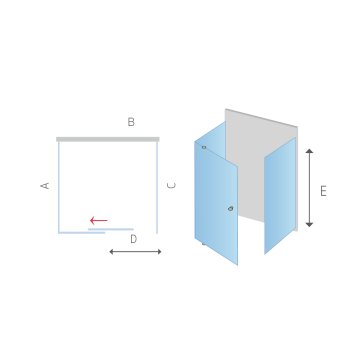 Mereo Sprchový kout  Lima, čtverec,pivotové dv., 2x boční stěna, chrom ALU, sklo Čiré 6mm