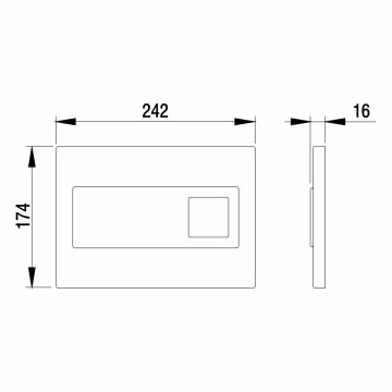 Mereo WC set - Rimless WC hranaté, modul pro sádrokarton, hranaté tlačítko bílá/chrom