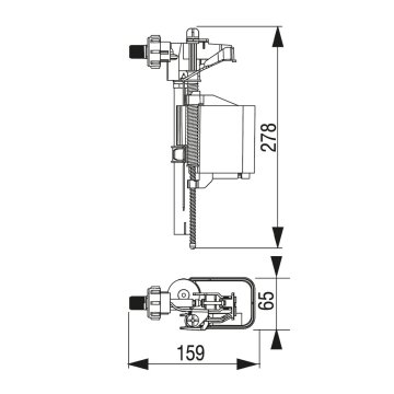 Liv napouštěcí ventil, boční 3/8"