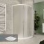 Mereo Sprchový set z Kory Lite, čtvrtkruh, 90 cm, bílý ALU, Grape a nízké SMC vaničky