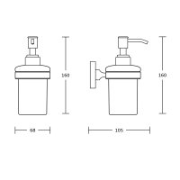 Samba dávkovač mýdla 150ml, mléčné sklo, černá