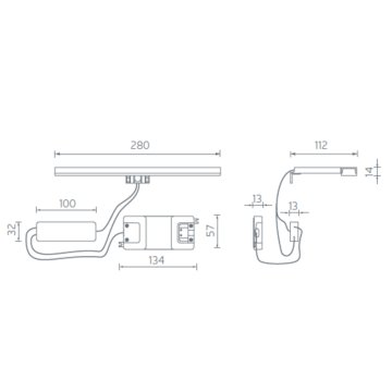 Led osvětlení Esther 28 cm, chrom, ESTHER280B