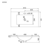 Mereo Nábytkové umyvadlo SLIM, 81x46x18 cm, keramické, bílé