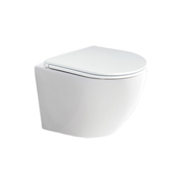 Mereo WC set - Rimless WC oblé, modul pro sádrokarton, bílé oválné tlačítko