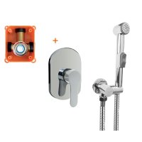 Mereo Podomítková baterie s bidetovou sprchou, Zuna, Mbox, oválný kryt, chrom