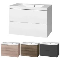 Mereo Aira, koupelnová skříňka s umyvadlem z litého mramoru 81 cm