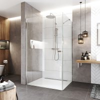 Mereo Novea pivotový sprchový kout, obdélník, L/P dveře a pevný díl, sklo Čiré