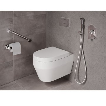 Mereo Podomítková baterie s bidetovou sprchou, Eve, Mbox, oválný kryt, chrom