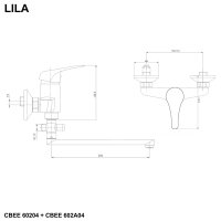Mereo Nástěnná baterie do byt. jádra, Lila, s plochým ramínkem 300 mm, bez příslušenství