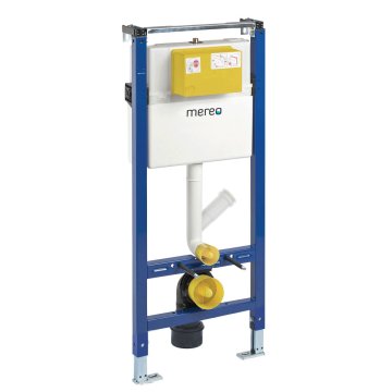 Mereo WC set - Rimless WC hranaté, modul pro sádrokarton, bílé hranaté tlačítko
