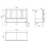 Provence koupelnová skříňka s umyvadlem 120 cm, bílá