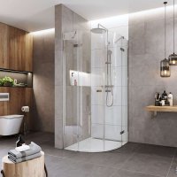 Mereo Sprchový kout, Novea, čtvrtkruh, R 550, pantový, 90x90 cm, chrom ALU, sklo Čiré