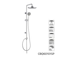 Mereo Sprchový set Sonáta s tyčí, hadicí, ruční a talíř. kulatou sprchou