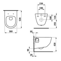 Laufen Pro WC závěsné, Rimless, H8209640000001