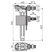 Alcaplast napouštěcí ventil univerzální, boční, A150UNI