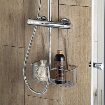 Chrom Line police do sprchy závěsná, na baterii, chrom