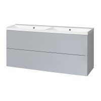Mereo Aira, koupelnová skříňka s umyvadlem z litého mramoru 121 cm, šedá