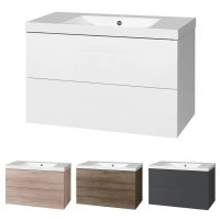 Mereo Aira, koupelnová skříňka s umyvadlem z litého mramoru 101 cm