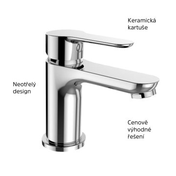 Mereo Umyvadlová stojánková baterie, Zuna,  clic-clac CH03P, chrom