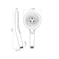 Mereo Ruční sprcha třípolohová ø 12 cm