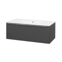 Mereo Mailo, koupelnová skříňka s keramickým umyvadlem 101 cm, antracit, chrom madlo