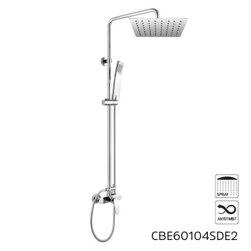 Mereo Sprchová baterie s talířovou hranatou slim sprchou 250x250 mm, nerez