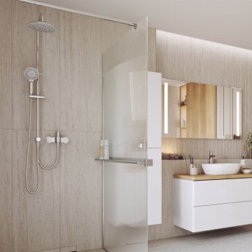 Mereo Umyvadlová stojánková baterie vysoká, diamant, Viana, bez výpusti, chrom