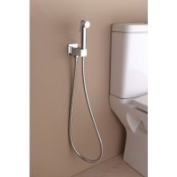 Nástěnný ventil s ruční bidetovou sprškou a bezpečnostní pojistkou,hranatý,chrom