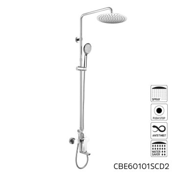 Mereo Vanová baterie s talířovou kulatou slim sprchou ø 250 mm, nerez