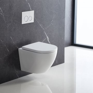 Mereo WC závěsné kapotované, Smart Flush RIMLESS, 495x360x370, keramické, vč. sedátka CSS115SN