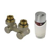 Klum Set vekolux -připojovací šroubení rohové 3/4" s termostatickou hlavicí + redukce s eurokonusem