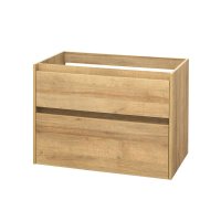 Getmi koupelnová skříňka 81cm, dub riviera, deska na skříňku a umyvadlo na desku