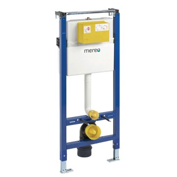 Mereo WC set - Rimless WC hranaté, modul pro sádrokarton, chrom hranaté tlačítko matné